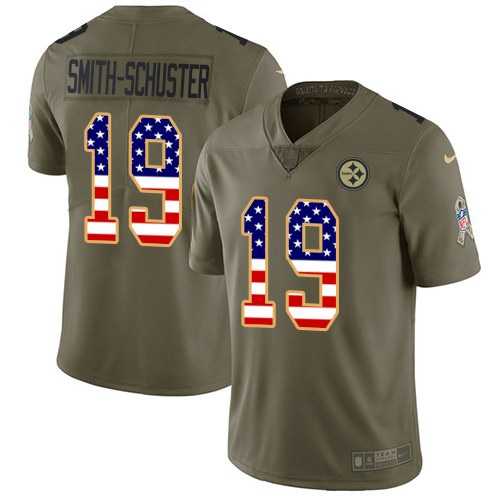 Nike Steelers 19 JuJu Smith Schuster Olive USA Flag Salute To Service Limited Jersey Dyin,We sell and wholesale Nike Steelers 19 JuJu Smith Schuster Olive USA Flag Salute To Service Limited Jersey Dyin on line form chian!
